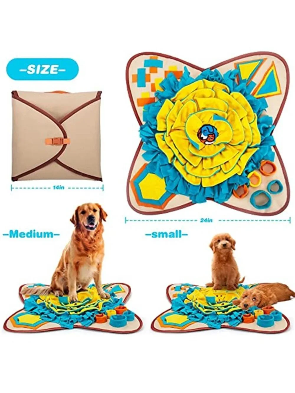 New Pet Snuffle Mat for Dogs, Interactive Feed Game for Boredom, Encourages